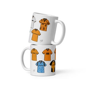 Retro Wolverhampton Classics inspirierte Trikots illustrierte handgemachte Keramiktasse