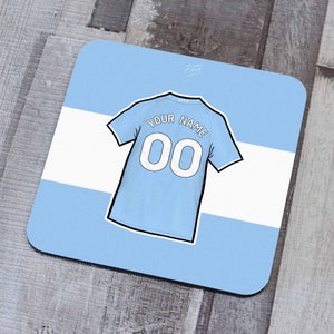 Personalised City Home Shirt 2023/24 Hand Sublimated Football Coaster