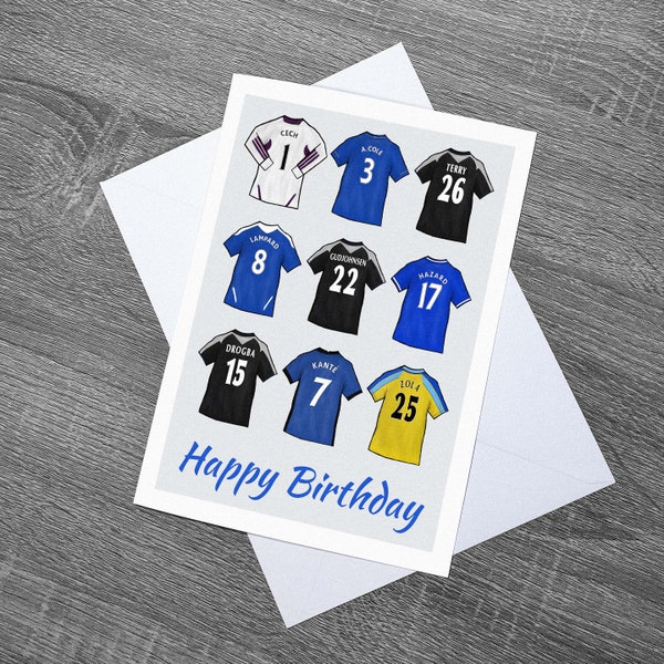 CFC Legends Shirts Birthday, Fathers Day, Mothers Day Football Card With Envelope