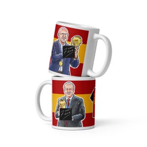Personalised Spanish Inspired Vicente Del Bosque & Luis De La Fuente Style Art Handmade Ceramic Football Mug