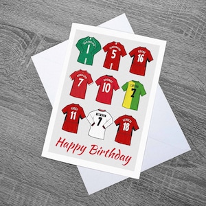 M United Legends Shirts Birthday, Fathers Day, Mothers Day Card With Envelope