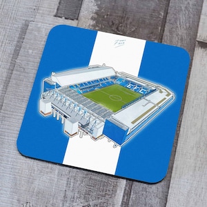 Goodison Home of the Blues Memorabilien Hand sublimierter Fußball-Untersetzer