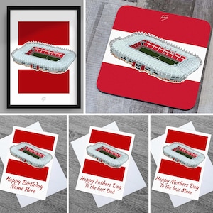 Riverside Middlesbrough Themed Football A5, A4, A3 Print / Coaster / Greetings Cards