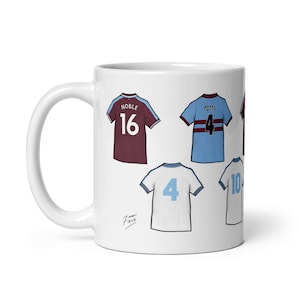 WH Legends Shirts Illustrated Handmade Ceramic Football Mug