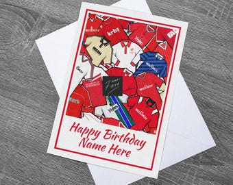Charlton Inspiriert Retro Fußball Personalisierte Geburtstags-/Grußkarte Karte mit Umschlag