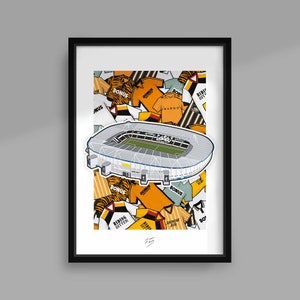 Hull Style Retro Shirts Stadium Illustrated Poster Print