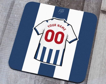 Sottobicchiere da calcio personalizzato ispirato al West Brom 2023/24
