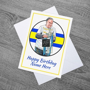 Marcelo Bielsa Leeds Style Champions Inspirado Aniversário / Outros Cartão Personalizado - Com Envelope