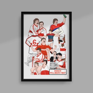KR Legends fait à la main illustré Rugby affiche impression A4