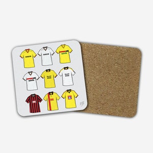 Watford Retro Shirts Memorabilia Hand Sublimated Football Coaster
