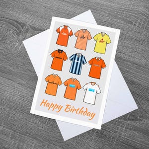 Retro shirts in Blackpool-stijl Verjaardag, Vaderdag, Moederdagkaart met envelop