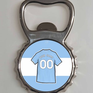 Personalised City Home Shirt 2023/24 Metal Bottle Opener Fridge Magnet