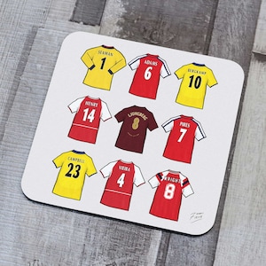Gunners Legends Shirts Memorabilia Hand Sublimated Football Coaster