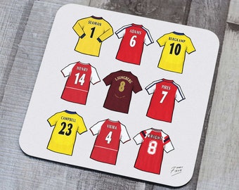 Gunners Legends Shirts Memorabilia Handgesublimeerde voetbalonderzetter