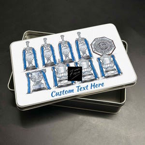 Sheff Wed Inspired Trophies Themed Football Personalised Metal Sweets / Biscuit Tin