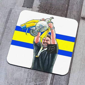 Daniel Farke Leeds Champions Memorabilia Hand Sublimated Coaster