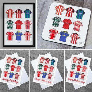 Camisas retro de Lincoln Football Temática A5, A4, A3 Impresión / Posavasos / Tarjetas de felicitación
