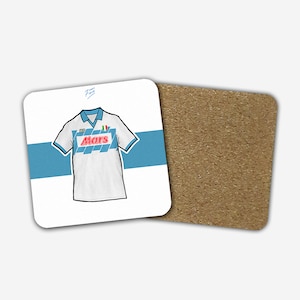Napoli 1990/91 Away Shirt Memorabilia Hand Sublimated Football Coaster