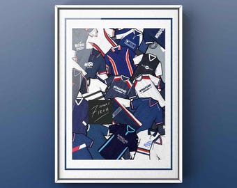 Dundee Collage of Classics Inspired Jerseys Themed Poster Print