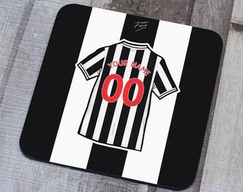 Personalised Geordie Home Shirt 2022/23 Memorabilia Hand Sublimated Coaster