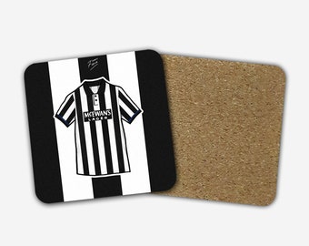 Posavasos de fútbol sublimados a mano con recuerdos de la camiseta local de Geordie 1993-95