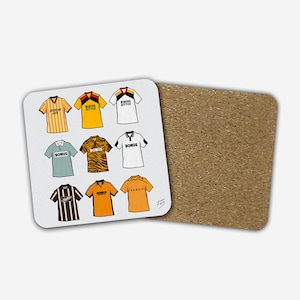 Hull Retro Shirts Memorabilia Hand Sublimated Football Coaster