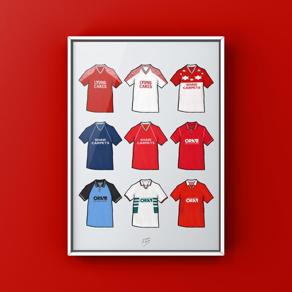 Retro Barnsley Classics Inspired Jerseys Themed Poster Print
