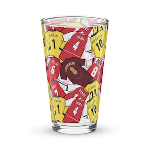 Gunners Legends Football Shirts Shaker Pint Glass