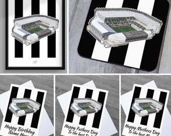 Home of Geordies A5, A4, A3 Print / Coaster / Greetings Cards Football Themed