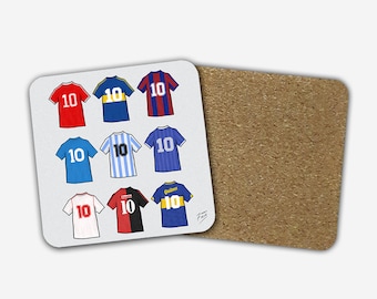 Diego Maradona Shirts Memorabilia Hand Sublimated Football Coaster