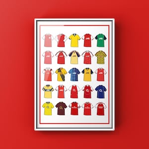 Gunners Inspired Classics Style Jerseys Themed Poster Print