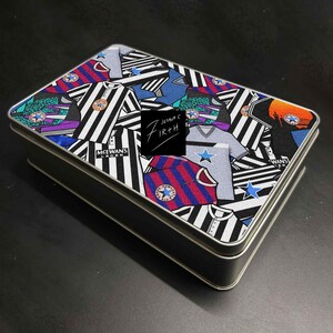 Newcastle United Inspired Retro Shirts Metal Sweets / Biscuit Tin