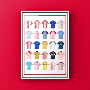 Sunderland Inspired Classics Style Jerseys Themed Poster Print