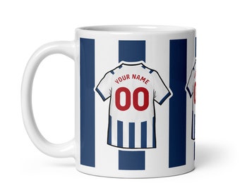 Tazza da calcio in ceramica personalizzata ispirata al West Brom 23/24
