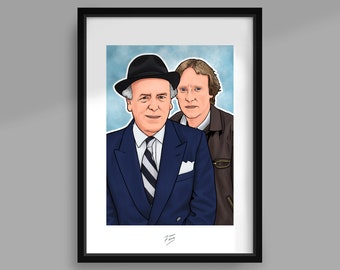 Arthur Daley & Terry McCann TV Memorabilia hecho a mano ilustrado A4 Poster Print