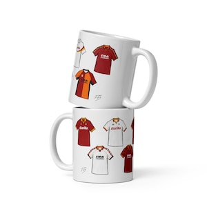 Rome Retro Shirts Illustrated Handmade Ceramic Football Mug
