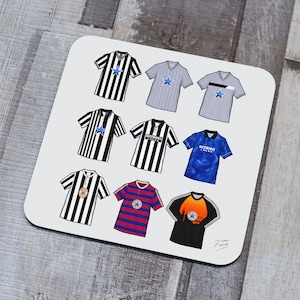 Newcastle Retro Shirts Memorabilia Hand Sublimated Coaster
