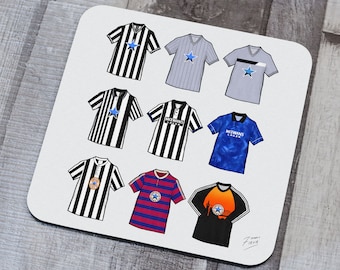 Newcastle Retro Shirts Memorabilia Hand Sublimated Coaster