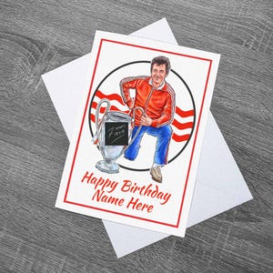 Cartão de aniversário/outro cartão personalizado inspirado no estilo Brian Clough Champions of Europe - com envelope