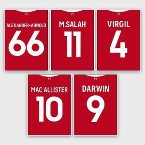 Digital Download - Set of 5 - Liverpool 23/24 Football Posters - Printable at Home