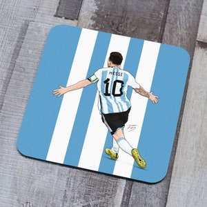Lionel Messi Argentinien 2022 Memorabilien Hand Sublimierter Fußball Untersetzer