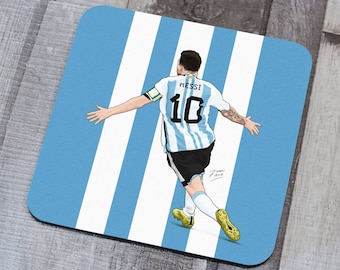 Lionel Messi Argentina 2022 Memorabilia Hand Sublimated Football Coaster