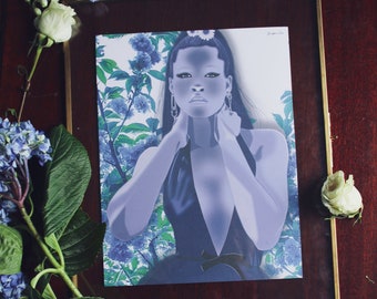 Storm Reid Feeling Blue in Miu Miu Floral Versions Illustration Print