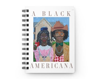 A Black Americana | Cute Journal | Black Art | Stationery Journal | Cute Notebook | Spiral Notebook | African American Art Gifts | Black Art