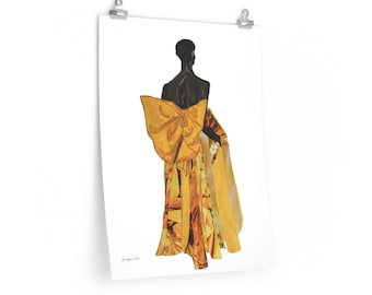 Akiima Ajak Valentino Collage Dress Illustration Matte Poster