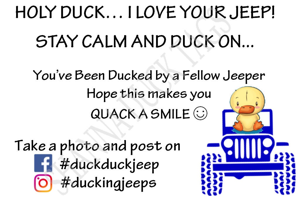 HOLY DUCK BLUE Duck Duck Jeep Tag Jeep Ducking Tag Etsy
