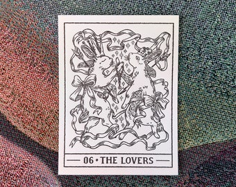 the lovers tarot card letterpress print