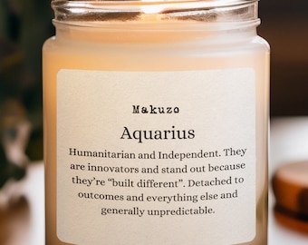 Funny Aquarius Candles, Aquarius Gifts, Birthday Candles, Star Sign Candle, Zodiac Sign Candle, Horoscope Candle