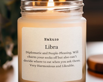 Funny Libra Candles, Libra Gifts, Birthday Candles, Star Sign Candle, Zodiac Sign Candle, Horoscope Candle