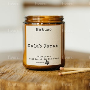 Gulab Jamun Wood Wick Candle, India Candle, Sweet Candle, Asian Candle, India